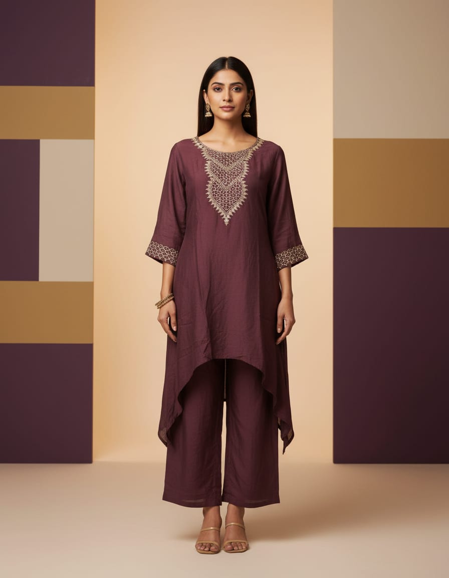 light fabric in silk with jari work