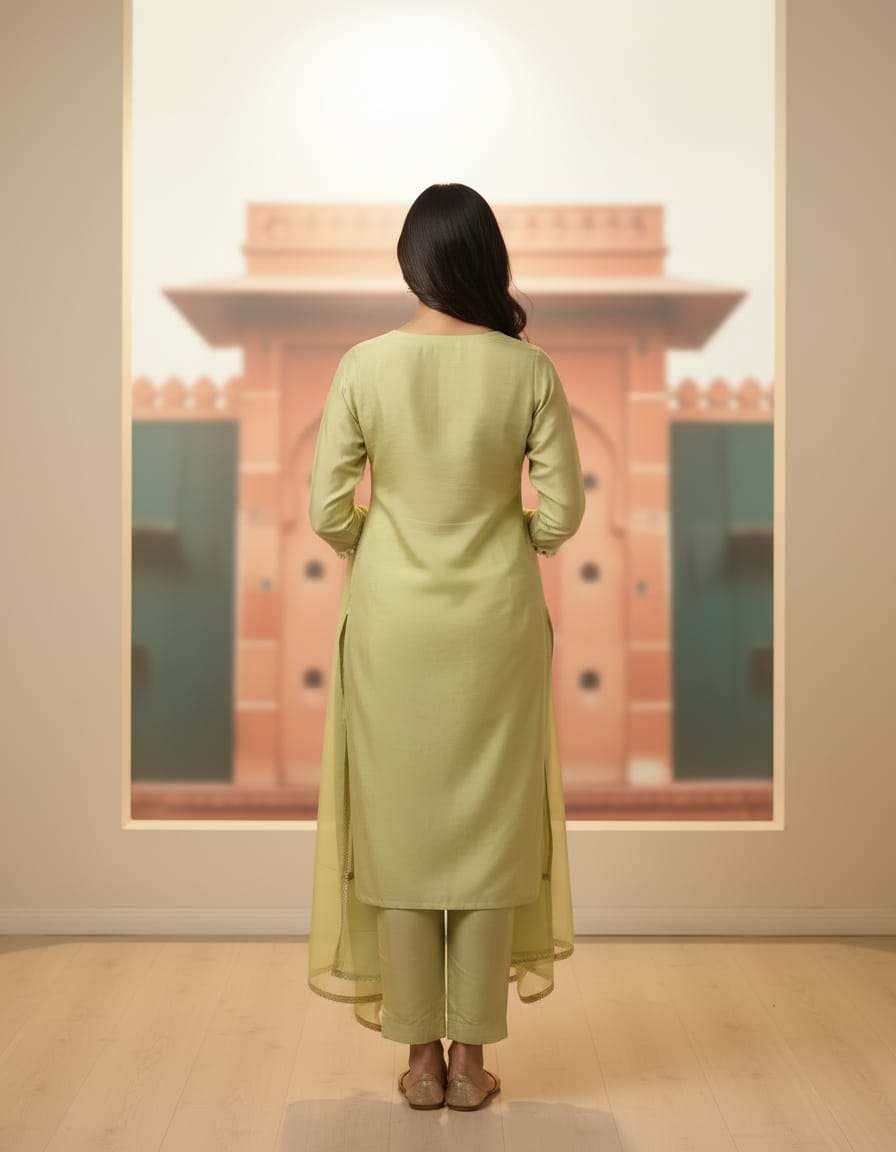 Imported Silk Fabric Party Wear 3 Pcs Suit