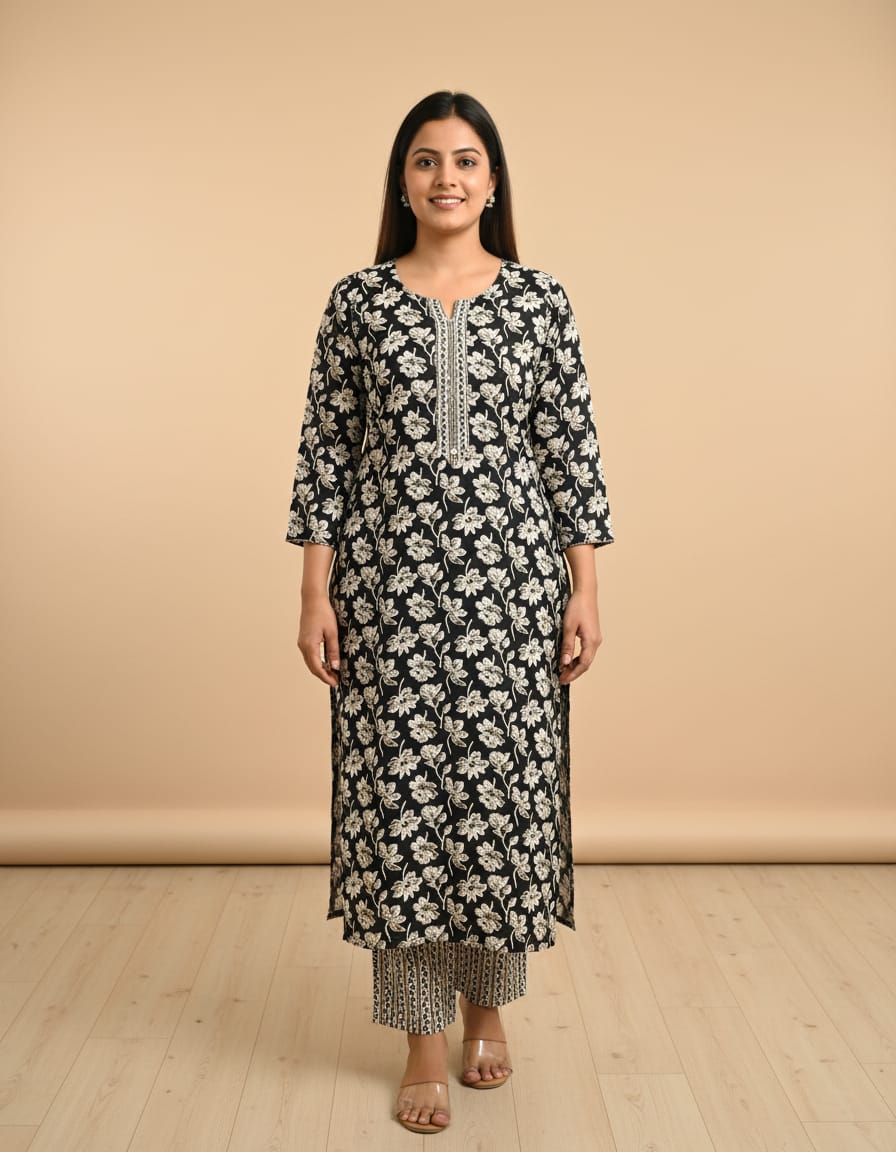 cotton printed suit