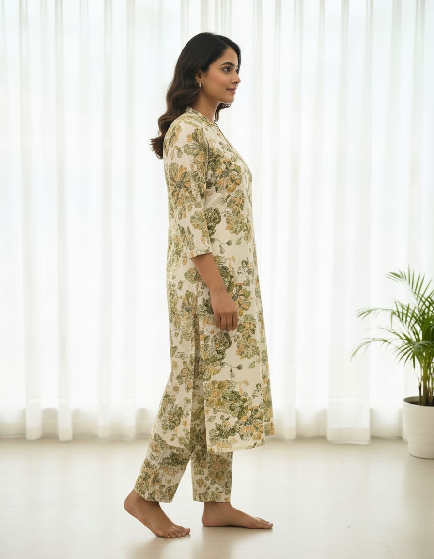 COTTON Cord Set Printed Cotton