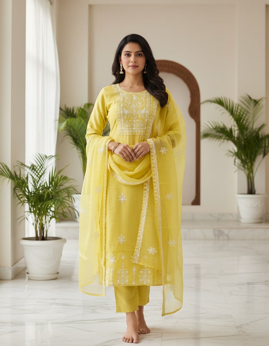 Muslin fabric 3 Pcs Suit
