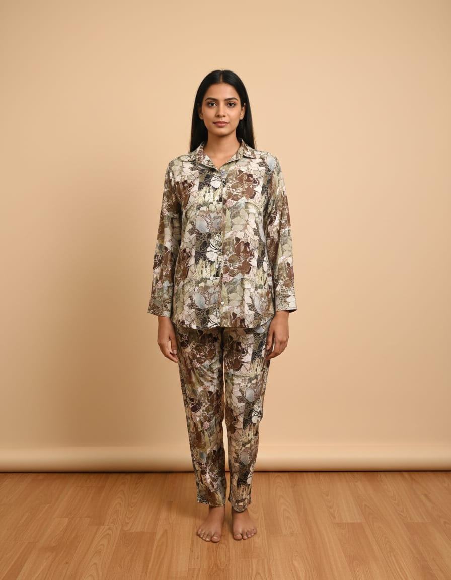 Earthy Bloom Masleen Fabric Co-ord Set With Soft Clothing