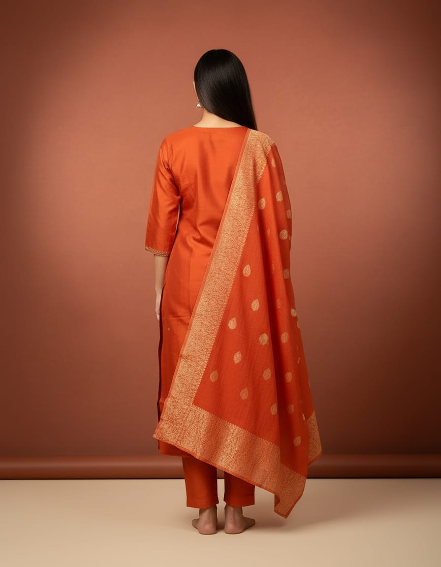 Sunset Grace Royal Cotten 3 Pcs Kurta Set