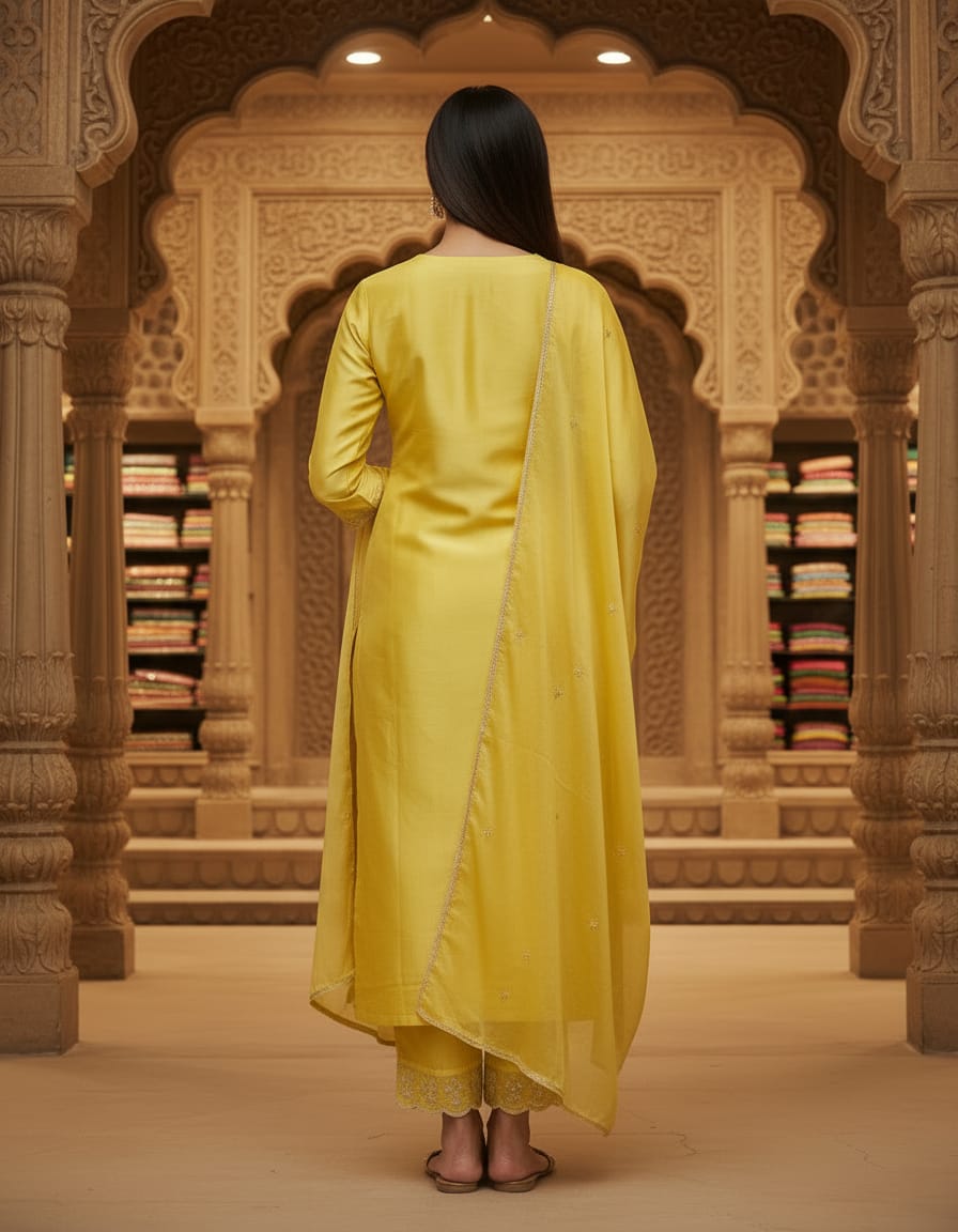party wear cotton silk 3 pcs suit