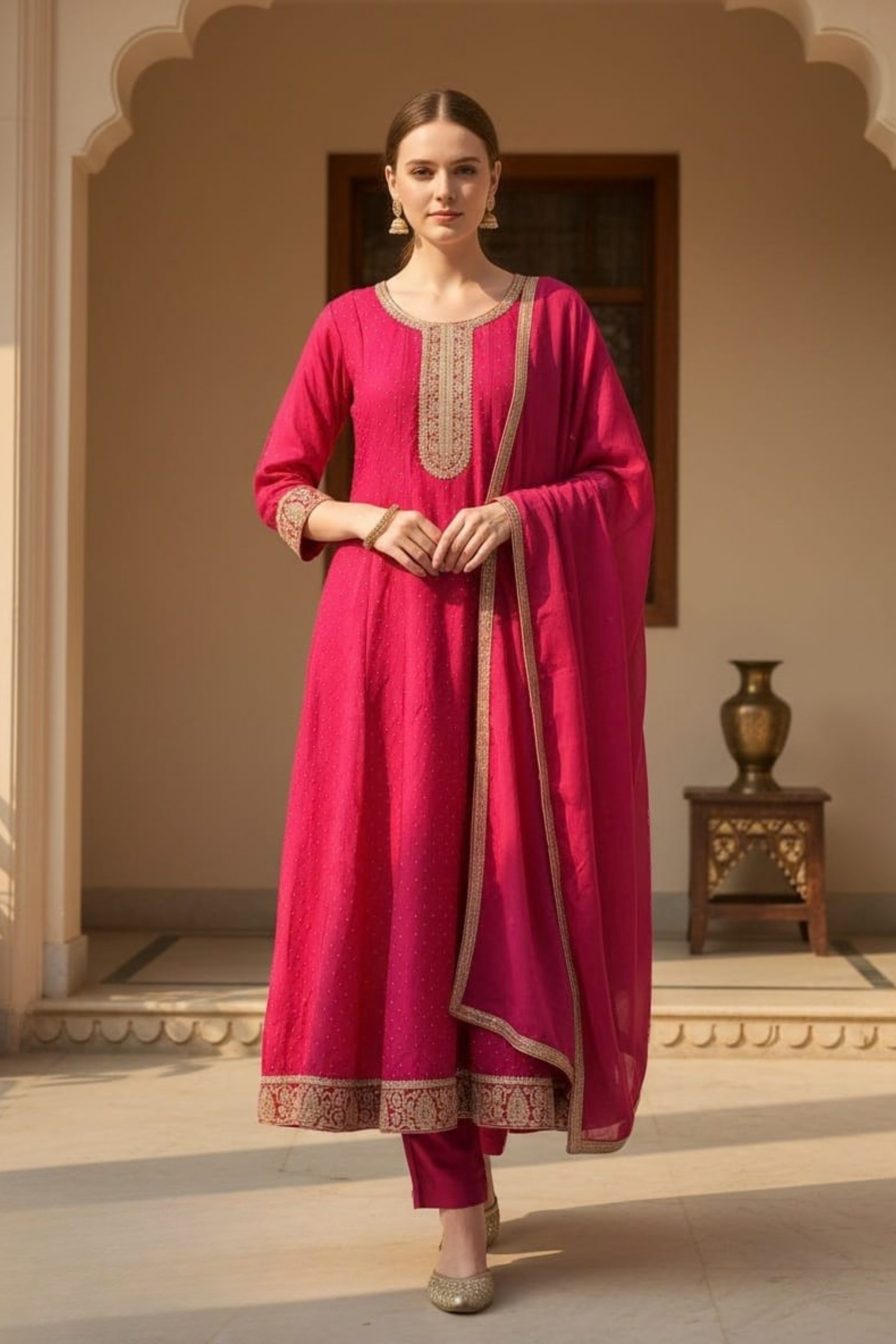 Ruby Grace Partywear Silk Fabric Anarkali Suit Set