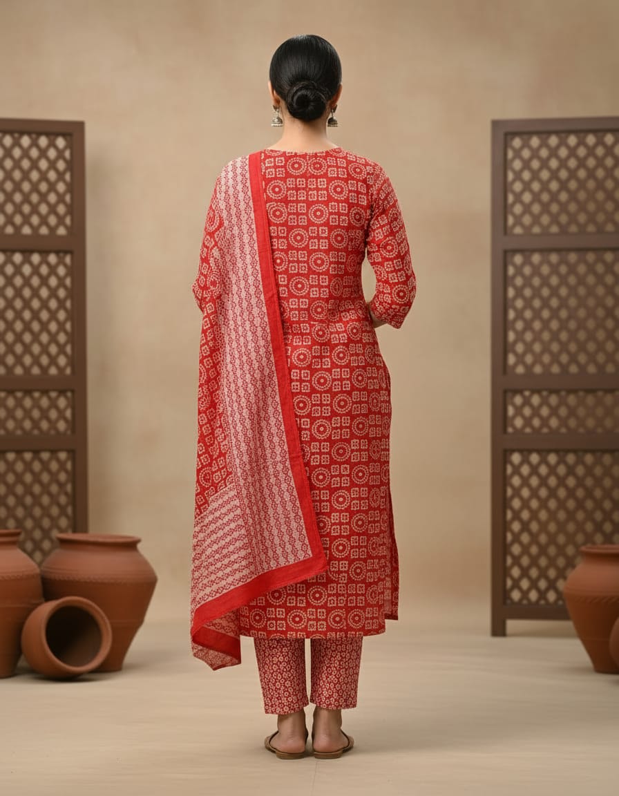 Chunri cotton 3 pcs suit