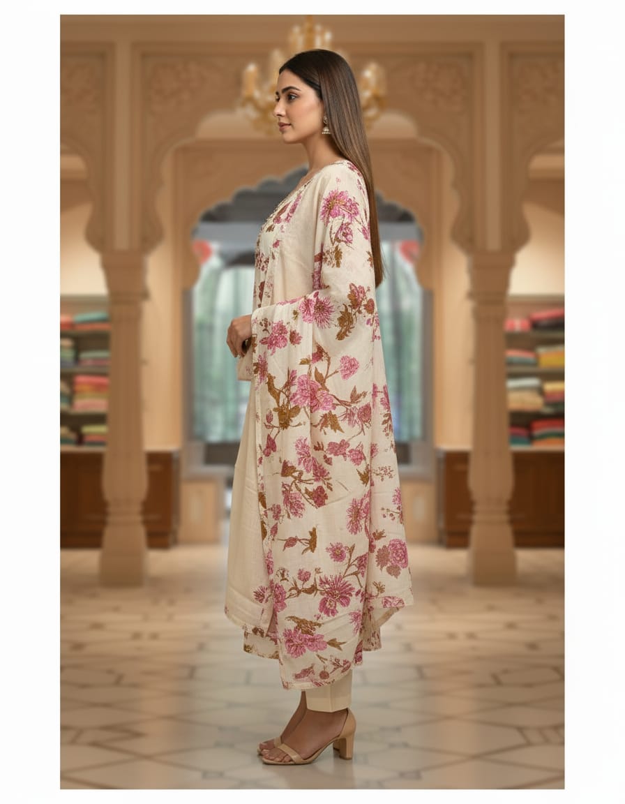 JAIPURI HIGH QUALITY COTTON KURTI SET