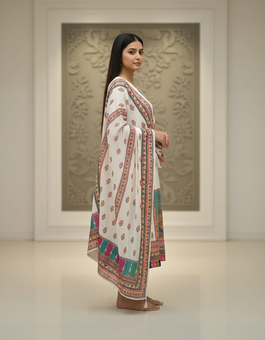 Georgette Fabric Chikan With Printed Suit