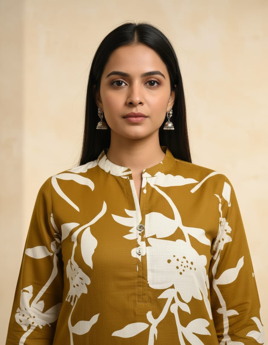 Mustard Bloom Khadi Cotton Cord Set