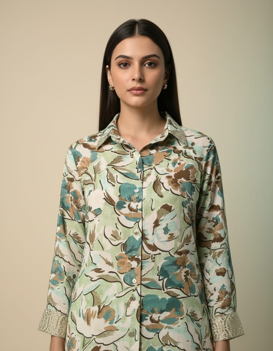 Organic Pure Maslin Fabric-Fine Fabric Co-ord Set