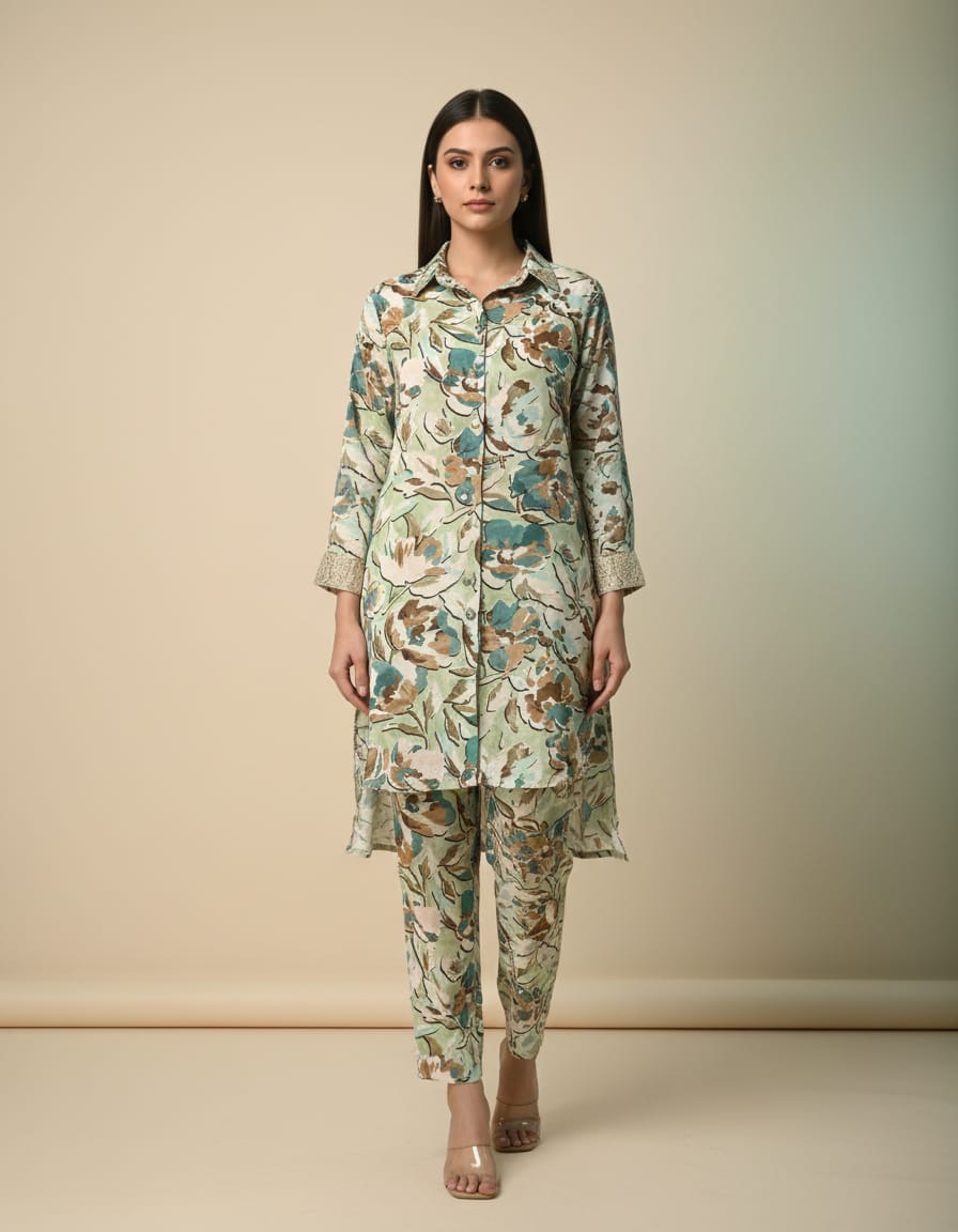 Organic Pure Maslin Fabric-Fine Fabric Co-ord Set