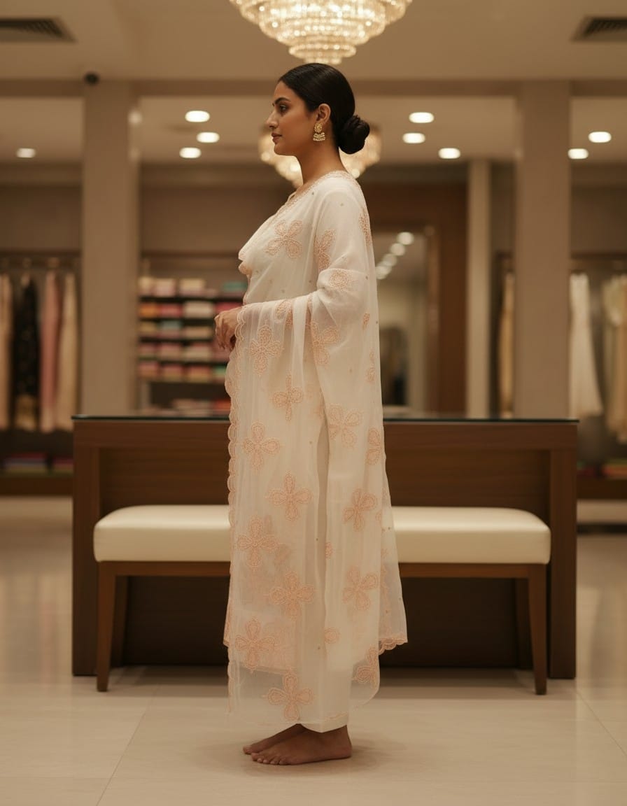 Mirror fabric Party Wear 3 pcs Suit